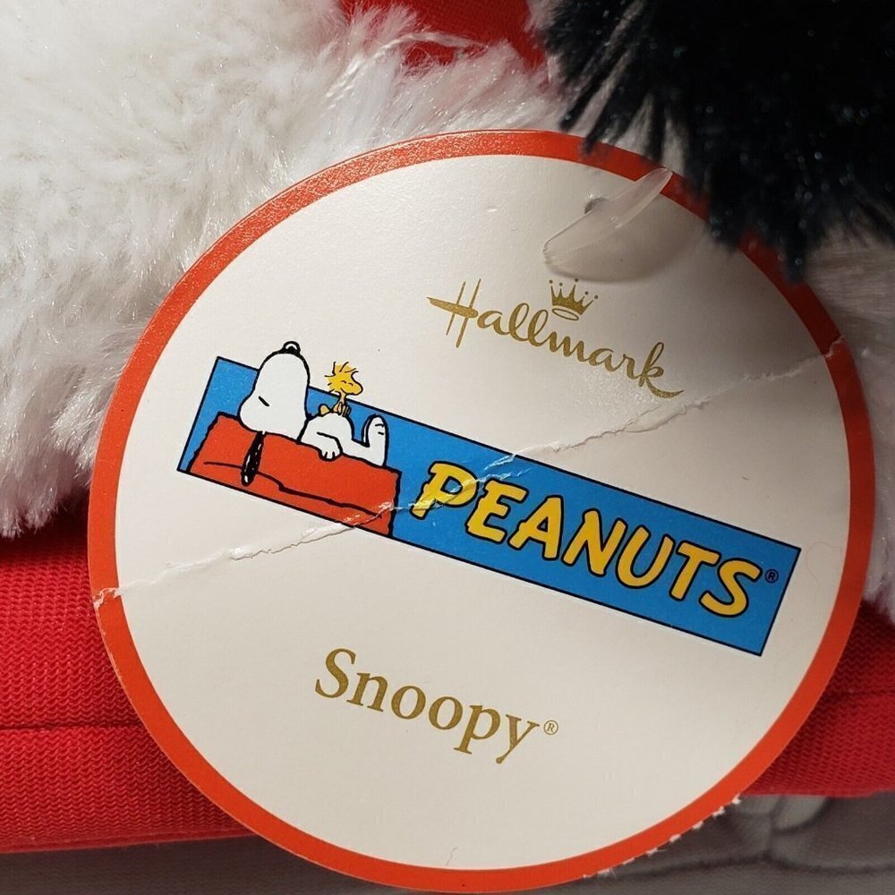 Hallmark 12" Snoopy Peanuts Christmas Holiday One Cool Dude Hat Sled Plush - Picture 7 of 12